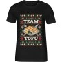 Černé dámské tričko Malfini 814 s vánočním potiskem TEAM TOFU a grilovaným tofu na talíři