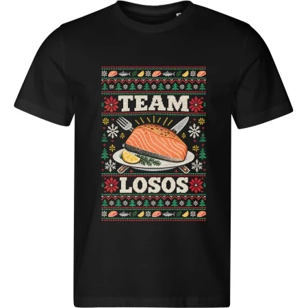 Pánské černé tričko Malfini Edge 813 s vánočním potiskem TEAM LOSOS – vánoční tým