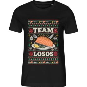 Dámské černé tričko Malfini Edge 814 s vánočním potiskem TEAM LOSOS – vánoční tým