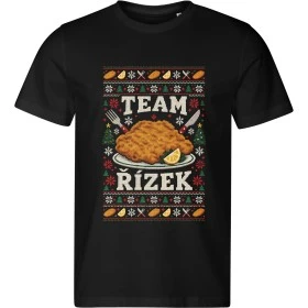 Pánské černé tričko Malfini Edge 813 s vánočním potiskem TEAM ŘÍZEK – vánoční tým