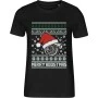 Dámské černé tričko s vánočním motivem Merry Boostmas – vánoční turbo