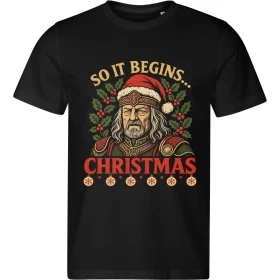 Pánské černé tričko s vánočním motivem Pán prstenů – So It Begins Christmas