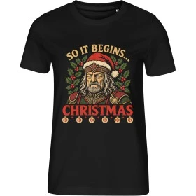 Dámské černé tričko s vánočním motivem Pán prstenů – So It Begins Christmas