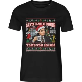 Dámské černé tričko s vánočním motivem The Office – Santa Claus Is Coming