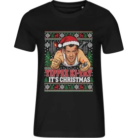 Dámské černé tričko s vánočním motivem Smrtonosná past – Yippee Ki-Yay It’s Christmas