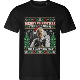 Pánské černé tričko s vánočním motivem Sám doma 2 – Merry Christmas You Filthy Animal