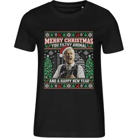 Dámské černé tričko s vánočním motivem Sám doma 2 – Merry Christmas You Filthy Animal