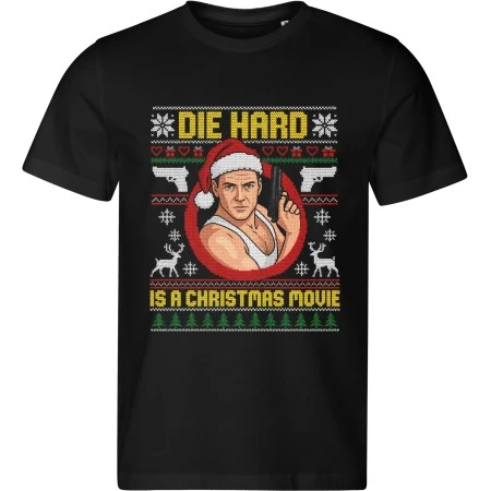 Pánské černé tričko s vánočním motivem Smrtonosná past – Die Hard Is a Christmas Movie