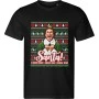 Pánské černé tričko s vánočním motivem Elf – Santa! I Know Him