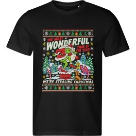 Pánské černé tričko s vánočním motivem Grinch – We’re Stealing Christmas