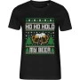 Dámské černé tričko s vánočním motivem Ho Ho Hold My Beer – vánoční pivo