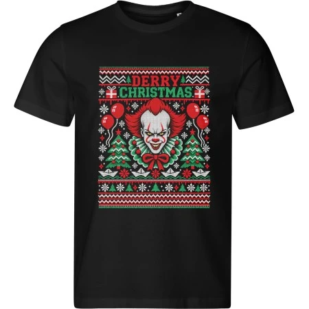 Pánské černé tričko s vánočním motivem IT – Pennywise Derry Christmas