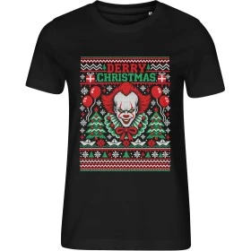 Dámské černé tričko s vánočním motivem IT – Pennywise Derry Christmas