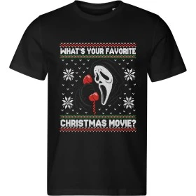 Pánské černé tričko s vánočním motivem Vřískot – What’s Your Favorite Christmas Movie?