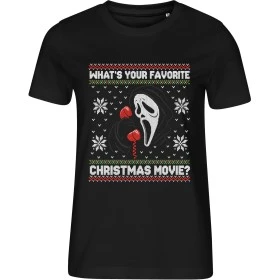 Dámské černé tričko s vánočním motivem Vřískot – What’s Your Favorite Christmas Movie?