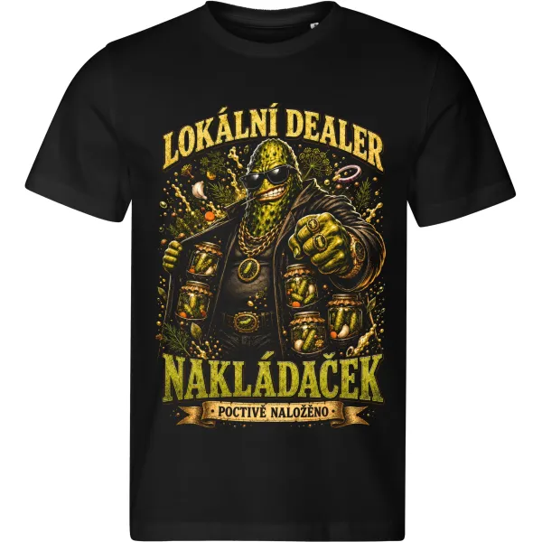 Pánské tričko Lokální dealer nakládaček – černé tričko Malfini 813 s upraveným motivem