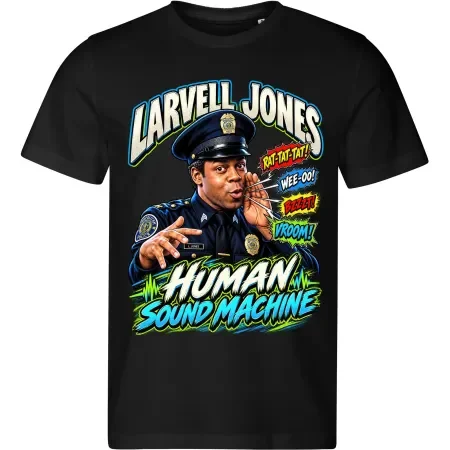 Pánské tričko Policejní akademie – Larvell Jones – The Human Sound Machine