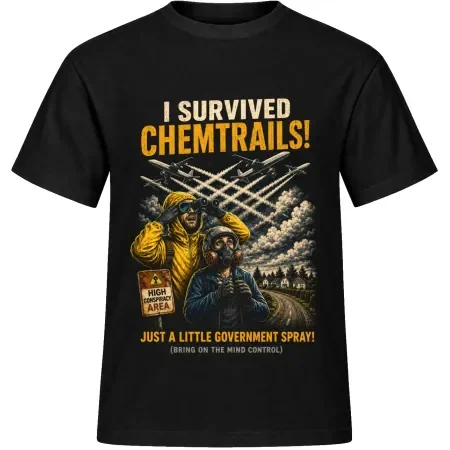 Unisex tričko JustATees – Chemtrails – High Conspiracy Area – samostatné tričko
