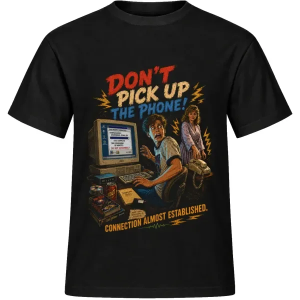 Unisex tričko JustATees – Don't Pick Up the Phone – jsem online – samostatné tričko