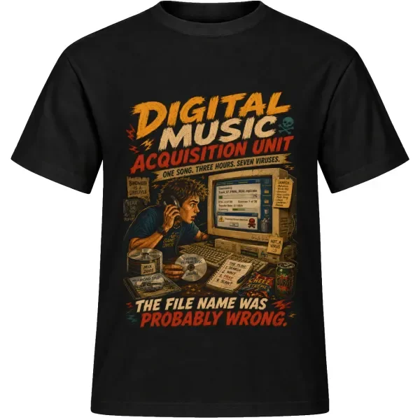 Unisex tričko JustATees – Digital Music Acquisition Unit – samostatné tričko