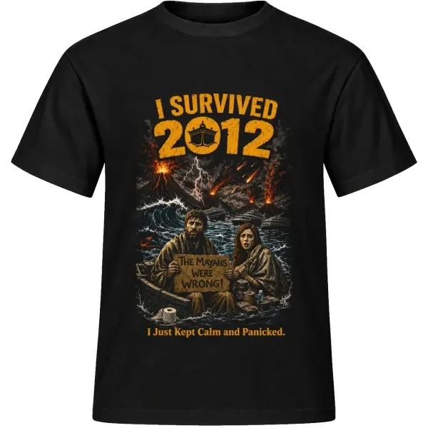 Unisex tričko JustATees – I Survived 2012 – Mayans Were Wrong – samostatné tričko