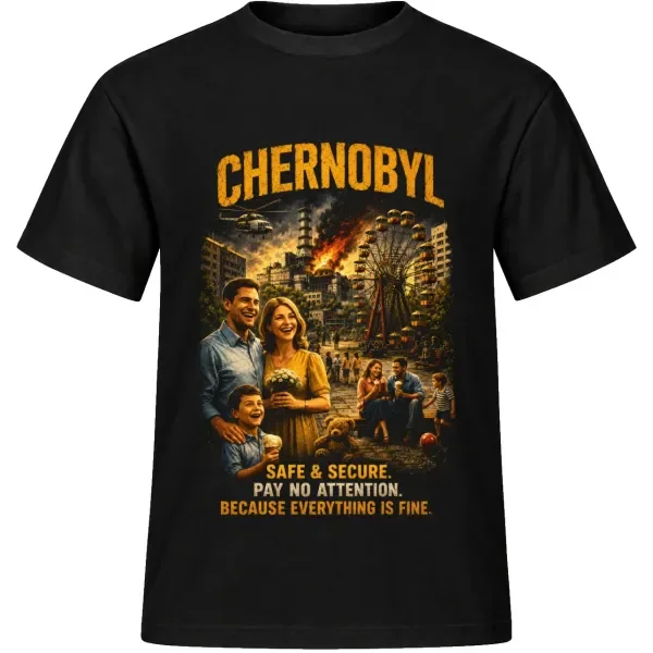 Unisex tričko JustATees – Chernobyl – Everything Is Fine – samostatné tričko