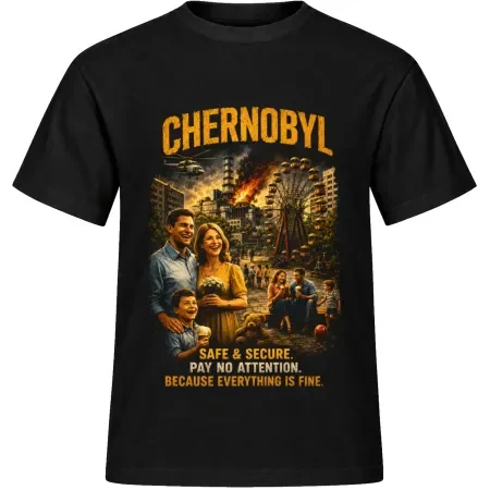 Unisex tričko JustATees – Chernobyl – Everything Is Fine – samostatné tričko