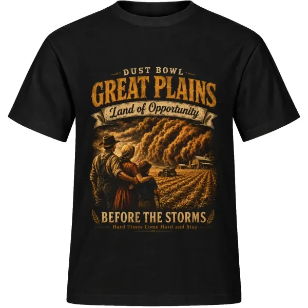 Unisex tričko JustATees – Great Plains – Dust Bowl – samostatné tričko