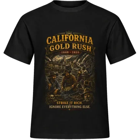 Unisex tričko JustATees – California Gold Rush – Strike It Rich – samostatné tričko