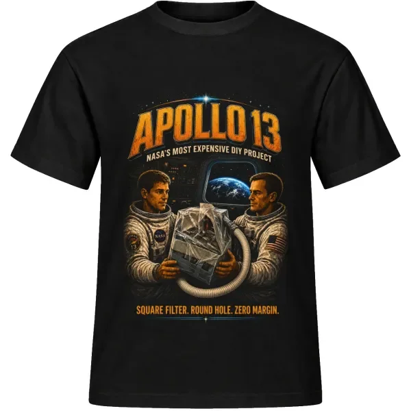 Unisex tričko JustATees – Apollo 13 – nejdražší DIY – samostatné tričko