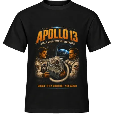 Unisex tričko JustATees – Apollo 13 – nejdražší DIY – samostatné tričko