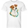 Pánské tričko Jack Russell teriér – bílé – samostatné tričko s barevným portrétem