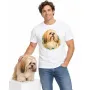 Pánské tričko Lhasa apso – bílé na muži se psem