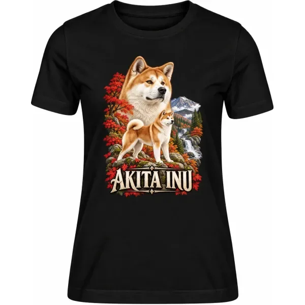 Dámské tričko Akita inu – ve svém živlu – detail trička