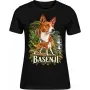 Dámské tričko Basenji – ve svém živlu – detail trička
