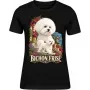Dámské tričko Bichon frisé – ve svém živlu – detail trička