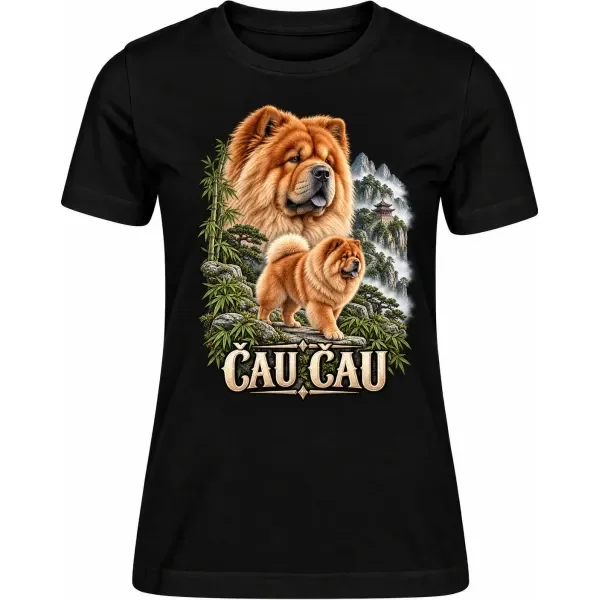 Dámské tričko Čau Čau – ve svém živlu – detail trička