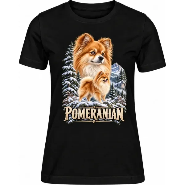 Dámské tričko Pomeranian – ve svém živlu – detail trička