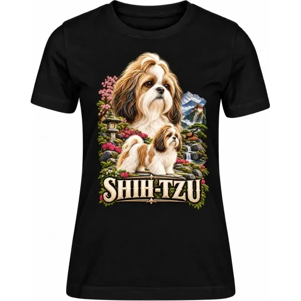 Dámské tričko Shih-tzu – ve svém živlu – detail trička