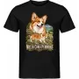 Pánské tričko Welsh corgi pembroke – ve svém živlu – detail trička