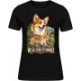 Dámské tričko Welsh corgi pembroke – ve svém živlu – detail trička