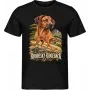 Pánské tričko Rhodéský ridgeback – ve svém živlu – detail trička