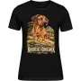 Dámské tričko Rhodéský ridgeback – ve svém živlu – detail trička
