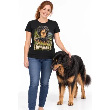 Dámské tričko Hovawart – ve svém živlu – člověk se psem