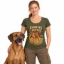 Dámské tričko Rhodéský ridgeback – lovecký motiv, military