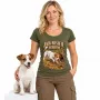 Dámské tričko Jack Russell teriér – lovecký motiv, military