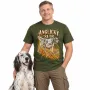 Pánské tričko Anglický setr – lovecký motiv, military – katalogový snímek