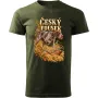 Pánské tričko Český fousek – lovecký motiv, military