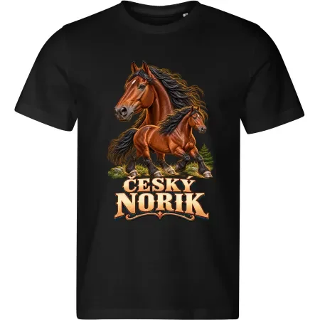Pánské černé tričko s potiskem Český norik