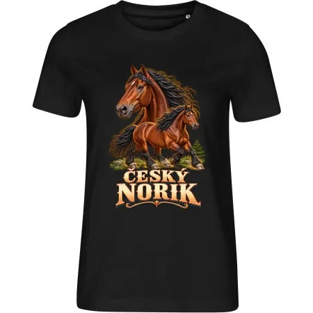 Dámské černé tričko s potiskem Český norik